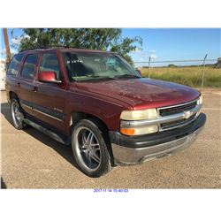 2001 - CHEVROLET TAHOE  // TX REGISTRATION ONLY
