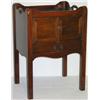Image 1 : George III mahogany tray-top commode with 2-door cupboard above drawer, on...