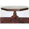 Image 1 : Victorian walnut radially veneered octagonal tilt-top breakfast table with...