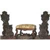 Image 1 : Late C19th / early C20th carved walnut & floral upholstered rectangular topped...