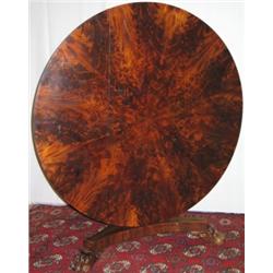 Early C19th William IV flame mahogany radially veneered circular tilt-top...