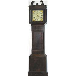 Early C19th mahogany & strung longcase clock with swan-neck pediment & 30-hour...