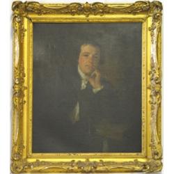 Mid C19th English school - PORTRAIT OF A YOUNG GENTLEMAN - oil on canvas, 36 by...