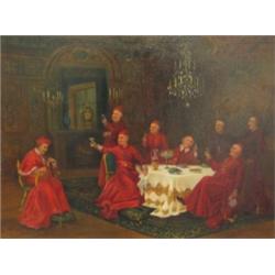 C. de Zara (?), early C20th Italian school - TOASTING THE NEW CARDINAL - oil on...