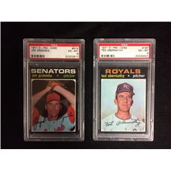1971 OPC #518 JOE GRZENDA & #187 TED ABERNATHY (EX-MT 8)