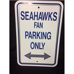 SEATTLE SEAHAWKS FAN PARKING TIN SIGN