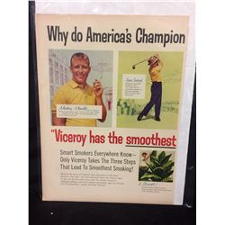 VINTAGE CIGARETTE AD FEATURING MICKEY MANTLE