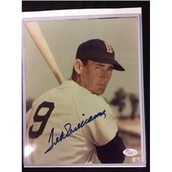 TED WILLIAMS AUTOGRAPHED 8" X 10" COLOR PHOTO  W/ JSA COA