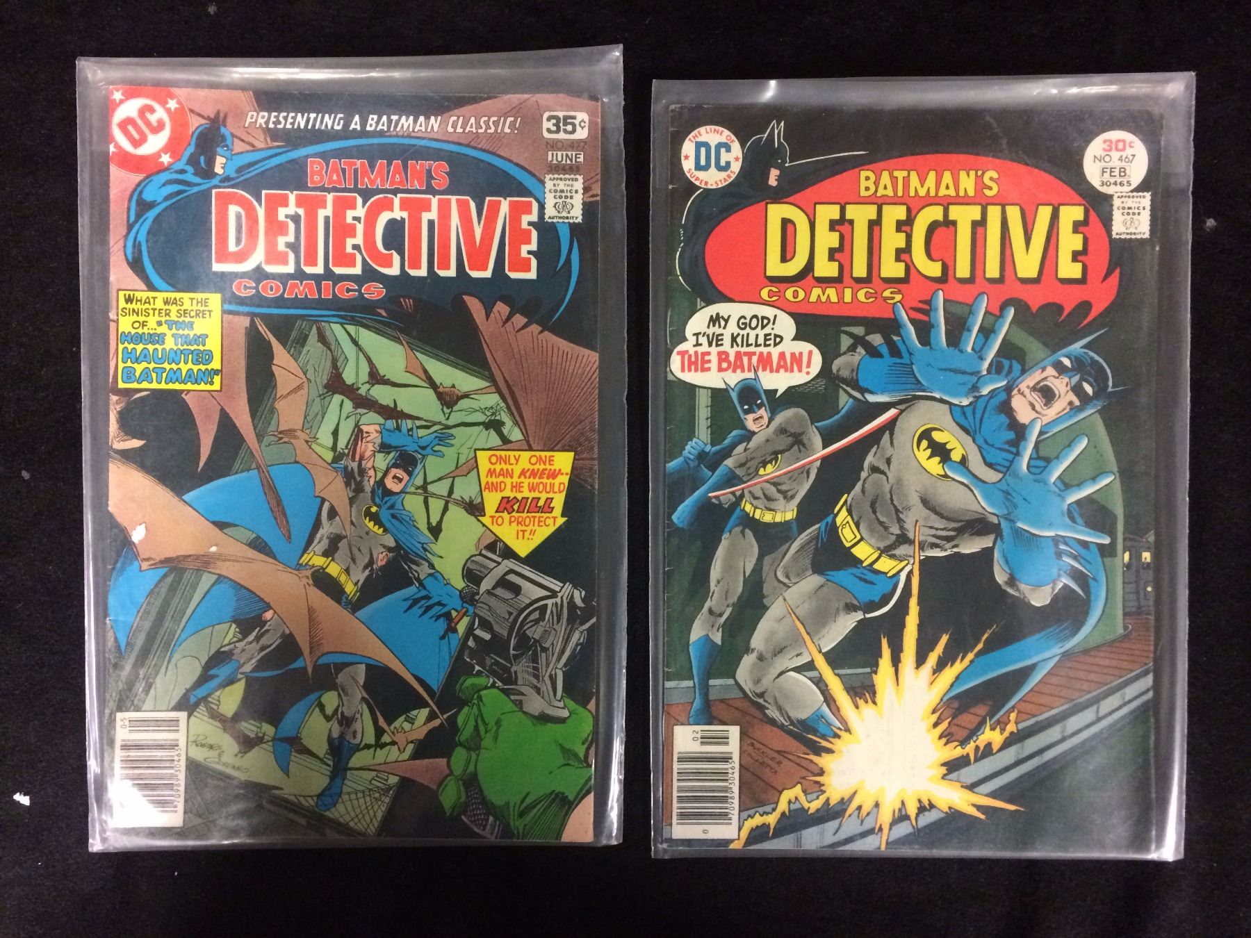 BATMAN'S DETECTIVE COMIC BOOK LOT #477, 467