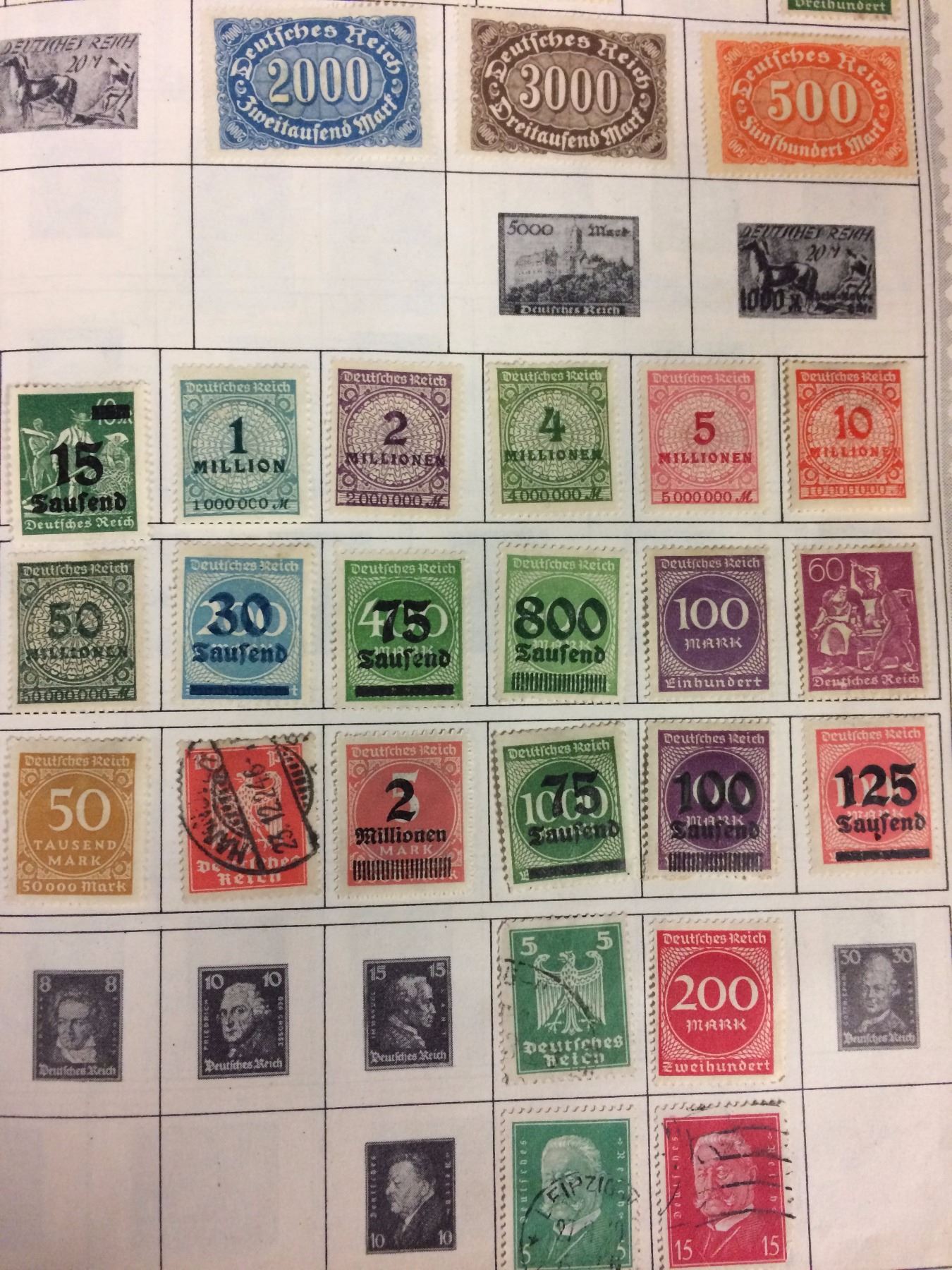 German Reich Inflation STAMPS from 1923