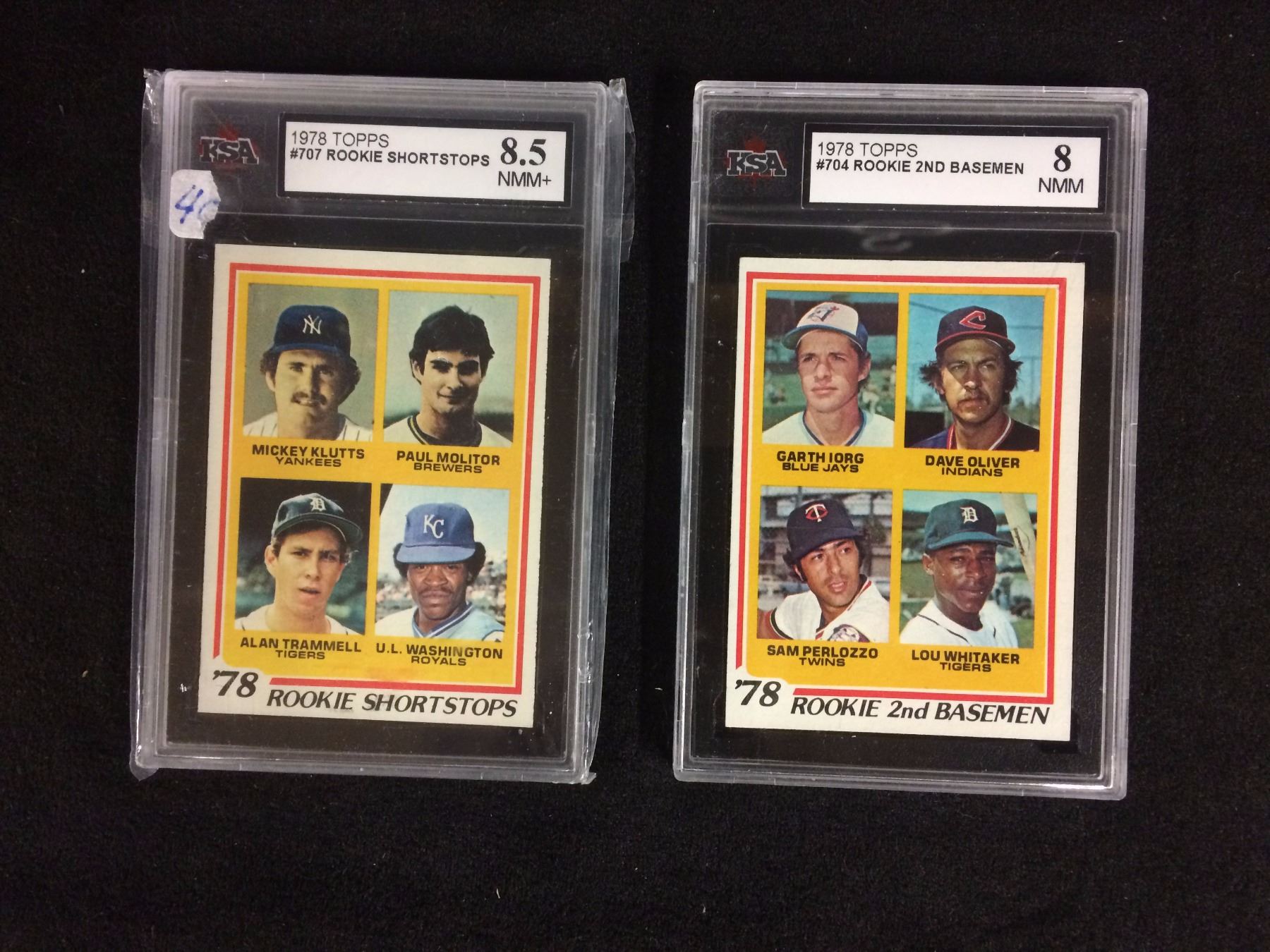 1978 TOPPS ROOKIE SHORTSTOPS KSA 8.5 & 1978 TOPPS ROOKIE 2ND BASEMAN KSA 8