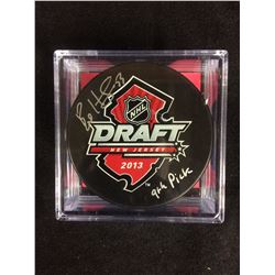 AUTOGRAPHED BO HORVAT 2013 DRAFT PUCK WITH COA