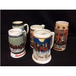 BUDWEISER XMAS BEER STEIN LOT