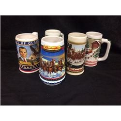 BUDWEISER XMAS BEER STEIN LOT