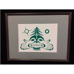 FRAMED NATIVE ART SIGND BY ARTIST