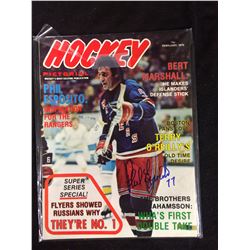 AUTOGRAPHED PHIL ESPOSITO HOCKEY MAGAZINE