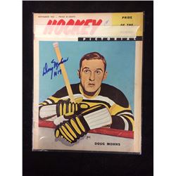 AUTOGRAPHED 1961 HOCKEY MAGAZINE DOUG MOHNS