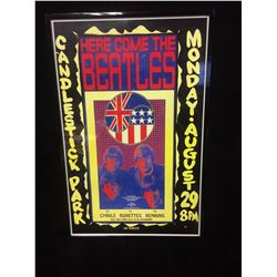 FRAMED BEATLES INVASION 14 X 20 POSTER