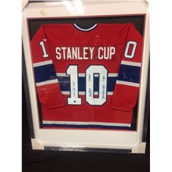 TRIPLE SIGNED MONTREAL CANADIANS 10 CUPS JERSEY (RICHARD, BELIVEAU,COURNYOER) W COA