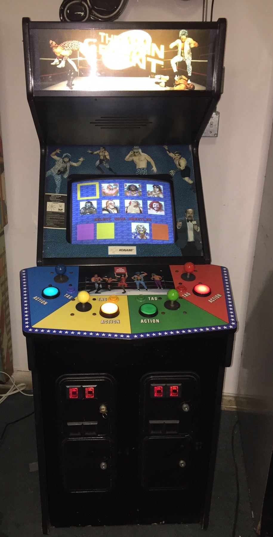 VINTAGE THE MAIN EVENT 4 PLAYER WRESTLING ARCADE PERFECT WORKING ORDER