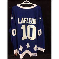 AUTOGRAPHED GUY LAFLEUR QUEBEC NORDIQUES HOCKEY JERSEY W COA