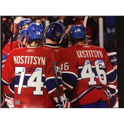 16 X 20 DUAL AUTOGRAPHED KOSTITSYN BROTHER MONTREAL CANADIANS PHOTO W COA LIMITED EDITION