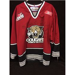 PRINCE GEORGE COUGARS TEAM  AUTOGRAPHED HOCKEY JERSEY