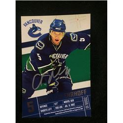 VANCOUVER CANUCKS AUTOGRAPHED 5" X 7" PICTURE CARD (EHROFF)
