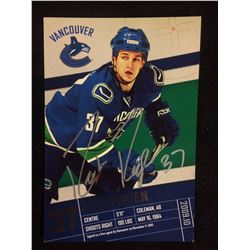 VANCOUVER CANUCKS AUTOGRAPHED 5" X 7" PICTURE CARD