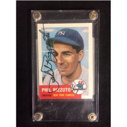 PHIL RIZZUTO AUTOGRAPHED BASEBALL CARD W/ COA (#2005)