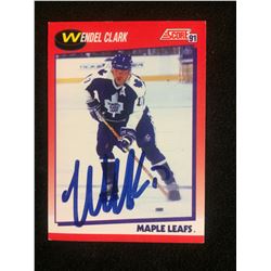 1991 WENDEL CLARK AUTOGRAPHED SCORE HOCKEY CARD