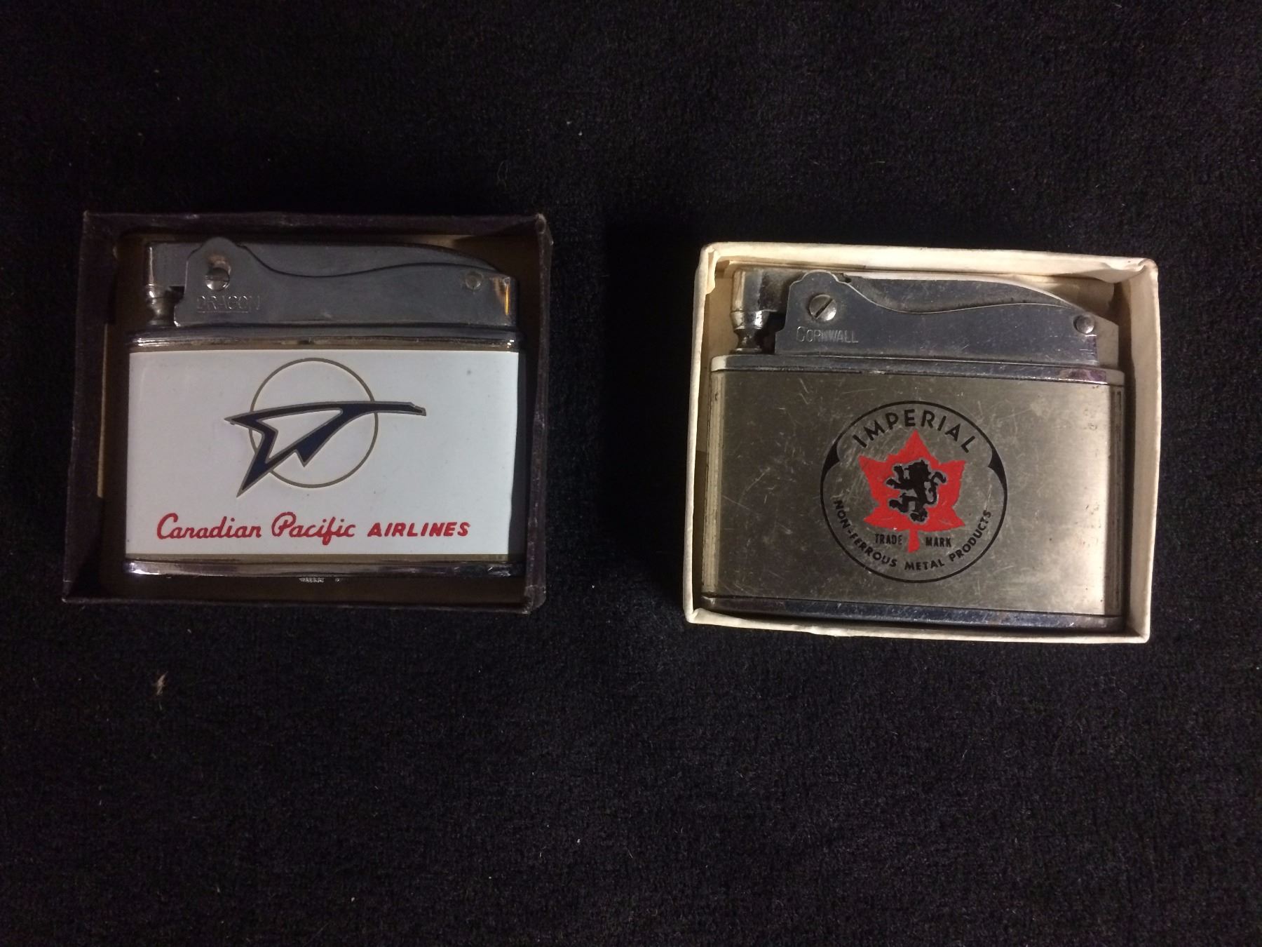 VINTAGE CIGARETTE LIGHTER LOT (CANADIAN PACIFIC AIRLINES, IMPERIAL