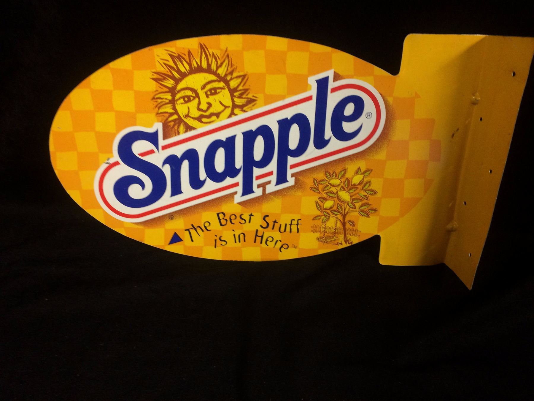 Snapple Signs VINTAGE SNAPPLE TIN ADVERTISING SIGN