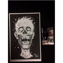 LIMITED PRINT ORIGINAL ARTWORK SIGNED BY TONY MOORE CREATER OF WALKING DEAD COMIC BOOK SERIES