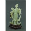 Image 1 : Chinese Green Jade Carved Figure with Stand