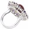 Image 3 : NATURAL AMBER AMETHYST CITRINE & RHODOLITE GARNET RING