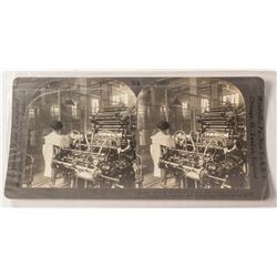 Stereoview of US Currency Printing & Cutting
