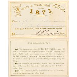 Atlanta & West-Point Railroad Pass, 1871