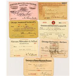 Chicago Railroad Passes - Seven Different