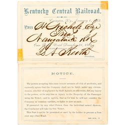 Kentucky Central Railroad 1865 Pass