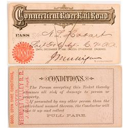 Connecticut River Railroad 1881 Pass