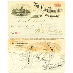 Flint & Pere Marquette Railroad Pass, 1888
