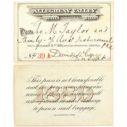 Allegheny Valley Rail Road 1880 Pass