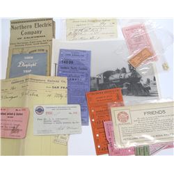 Northern California Misc. Railroad Ephemera