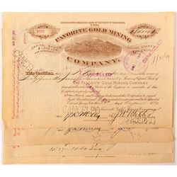 4 Favorite Gold Mine Co. Stock Certificates