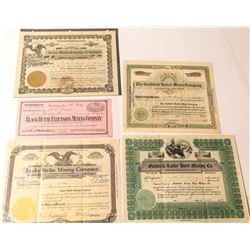 Five Goldfield Mining Stock Certificates