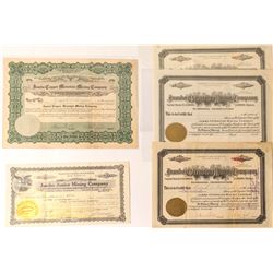 Five Jumbo Mining Stock Certificates
