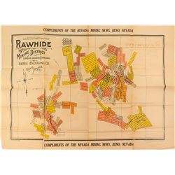 Large Color Rawhide Mining Claim Map
