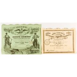 Two French Utah Mining Certificates