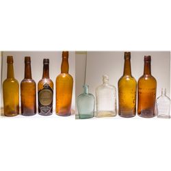 Amber c1900 Embossed Whiskey Collection